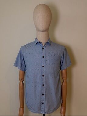 Cat & Jack Boys XL (16) Striped Button Down Shirt - Multi-Color Dots